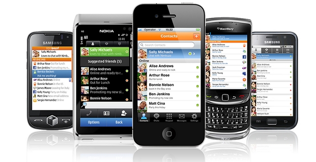Chytré mobily Samsung, Nokia, iPhone a BlackBerry - telefony s aplikaci Nimbuzz